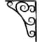 Ekena Millwork Tristan Wrought Iron Bracket, (Single center brace), Powder Coated Black 1 1/2"W x 5 1/2"D x 8"H BKTM01X05X08STN - alternate 3